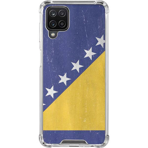 Bosnia and Herzegovina Flag Distressed Galaxy A12 Clear Case
